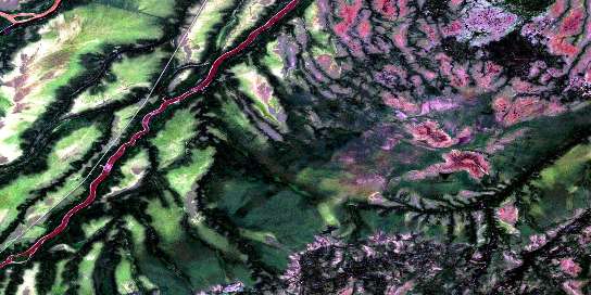 Onakawana Satellite Map 042I11 at 1:50,000 scale - National Topographic System of Canada (NTS) - Orthophoto