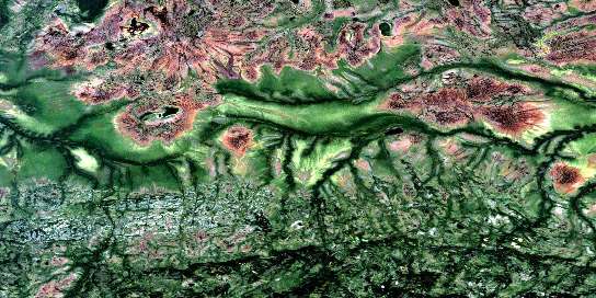 Marberg Creek Satellite Map 042I16 at 1:50,000 scale - National Topographic System of Canada (NTS) - Orthophoto