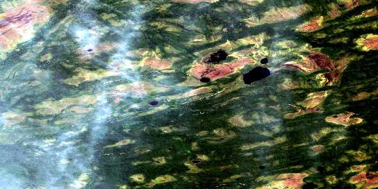 Serinack Lake Satellite Map 042J05 at 1:50,000 scale - National Topographic System of Canada (NTS) - Orthophoto