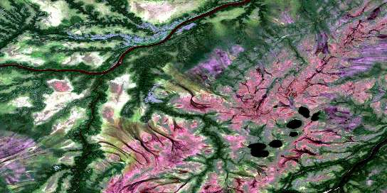 Air photo: Wawa Lakes Satellite Image map 042J08 at 1:50,000 Scale