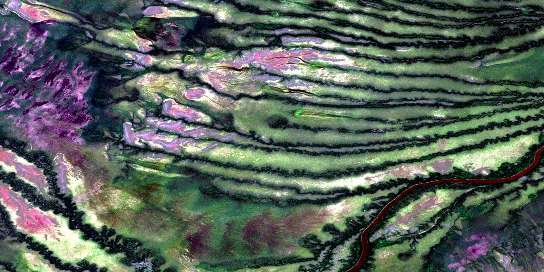 Air photo: Mccuaig Creek Satellite Image map 042J09 at 1:50,000 Scale