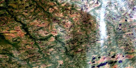Skene Lake Satellite Map 042J14 at 1:50,000 scale - National Topographic System of Canada (NTS) - Orthophoto