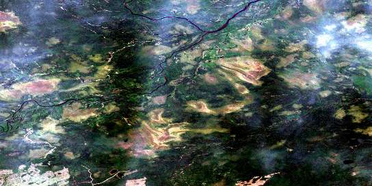 Feagan Lake Satellite Map 042K02 at 1:50,000 scale - National Topographic System of Canada (NTS) - Orthophoto