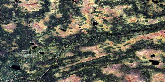 Barber Lake Satellite Map 042K13 at 1:50,000 scale - National Topographic System of Canada (NTS) - Orthophoto
