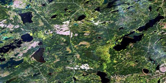 Nakina Satellite Map 042L02 at 1:50,000 scale - National Topographic System of Canada (NTS) - Orthophoto