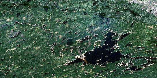 Ogoki Lake Satellite Map 042L14 at 1:50,000 scale - National Topographic System of Canada (NTS) - Orthophoto