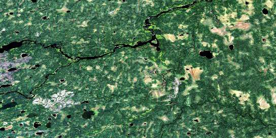 Kagiami Falls Satellite Map 042M07 at 1:50,000 scale - National Topographic System of Canada (NTS) - Orthophoto