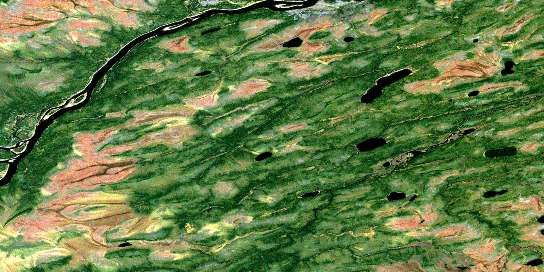 Cochrane Lake Satellite Map 042N01 at 1:50,000 scale - National Topographic System of Canada (NTS) - Orthophoto