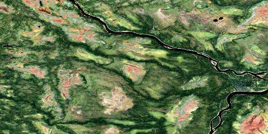 Coltman Island Satellite Map 042N02 at 1:50,000 scale - National Topographic System of Canada (NTS) - Orthophoto