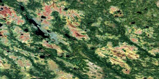 Quantz Lake Satellite Map 042N03 at 1:50,000 scale - National Topographic System of Canada (NTS) - Orthophoto