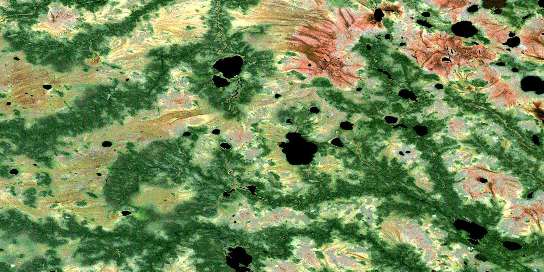 Joselin Lake Satellite Map 042N04 at 1:50,000 scale - National Topographic System of Canada (NTS) - Orthophoto