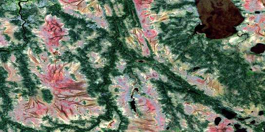 Wabimeig Lake Satellite Map 042N05 at 1:50,000 scale - National Topographic System of Canada (NTS) - Orthophoto