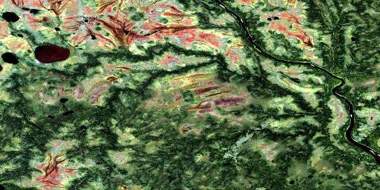 Chard River Satellite Map 042N06 at 1:50,000 scale - National Topographic System of Canada (NTS) - Orthophoto