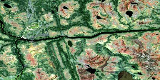 Stonebasket Island Satellite Map 042N12 at 1:50,000 scale - National Topographic System of Canada (NTS) - Orthophoto