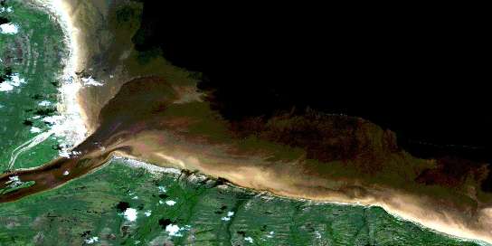 Ship Sands Island Satellite Map 042P08 at 1:50,000 scale - National Topographic System of Canada (NTS) - Orthophoto