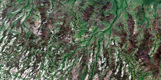 Luchan River Satellite Map 042P14 at 1:50,000 scale - National Topographic System of Canada (NTS) - Orthophoto