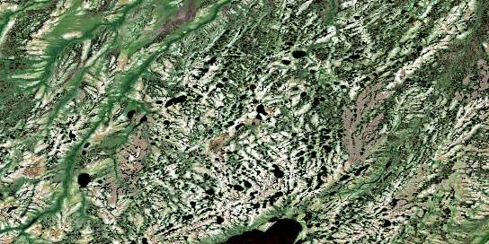 Kidney Lakes Satellite Map 043B02 at 1:50,000 scale - National Topographic System of Canada (NTS) - Orthophoto