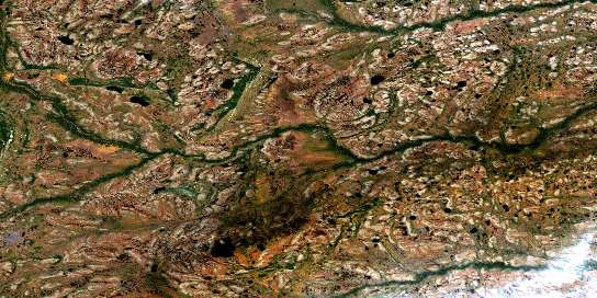 No Title Satellite Map 043C08 at 1:50,000 scale - National Topographic System of Canada (NTS) - Orthophoto