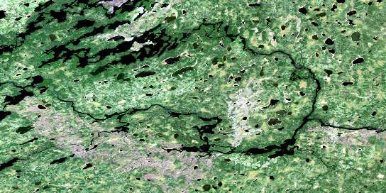 Beteau Lake Satellite Map 043D03 at 1:50,000 scale - National Topographic System of Canada (NTS) - Orthophoto