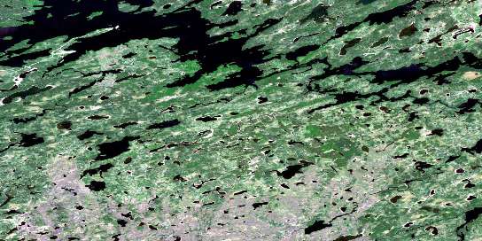 Richter Lake Satellite Map 043D04 at 1:50,000 scale - National Topographic System of Canada (NTS) - Orthophoto