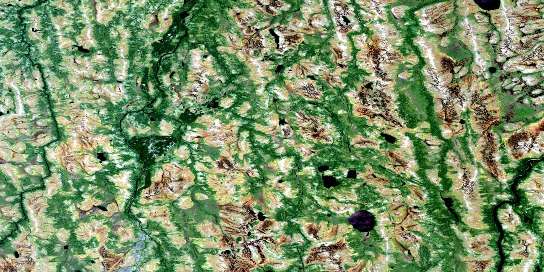 Symons Lake Satellite Map 043D09 at 1:50,000 scale - National Topographic System of Canada (NTS) - Orthophoto