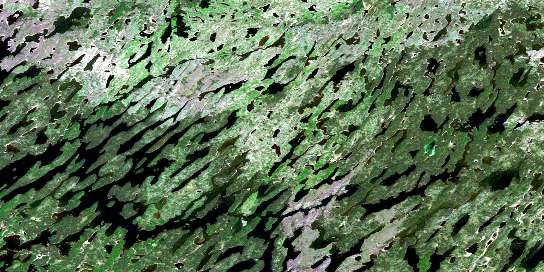Abelson Lake Satellite Map 043D12 at 1:50,000 scale - National Topographic System of Canada (NTS) - Orthophoto