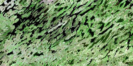 Kanuchuan Lake Satellite Map 043D13 at 1:50,000 scale - National Topographic System of Canada (NTS) - Orthophoto
