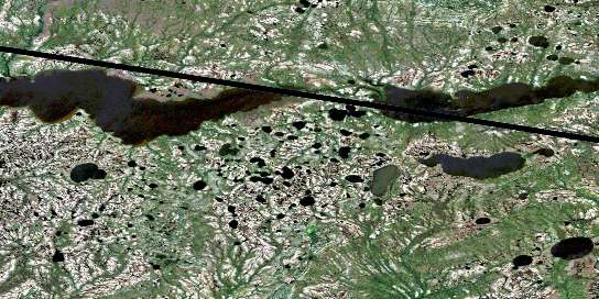 Opinnagau Lake Satellite Map 043F16 at 1:50,000 scale - National Topographic System of Canada (NTS) - Orthophoto