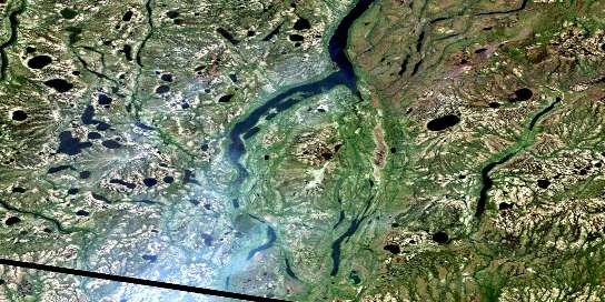 No Title Satellite Map 043K02 at 1:50,000 scale - National Topographic System of Canada (NTS) - Orthophoto