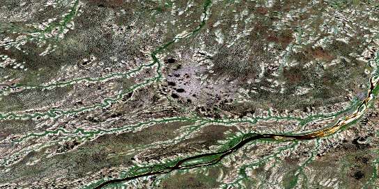 No Title Satellite Map 043K13 at 1:50,000 scale - National Topographic System of Canada (NTS) - Orthophoto