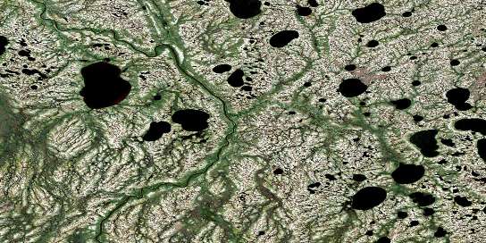 Burning River Satellite Map 043L13 at 1:50,000 scale - National Topographic System of Canada (NTS) - Orthophoto