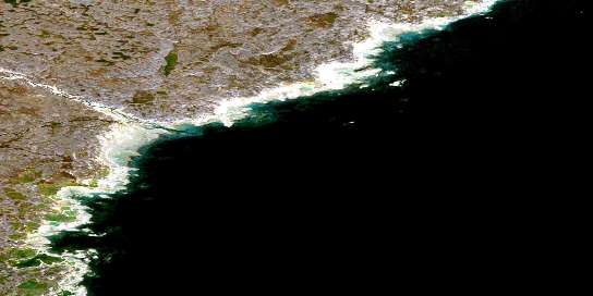 Air photo: Smooth Rock Point Satellite Image map 046E16 at 1:50,000 Scale
