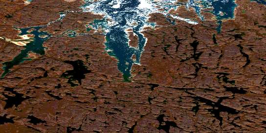 Ross Inlet Satellite Map 046M03 at 1:50,000 scale - National Topographic System of Canada (NTS) - Orthophoto