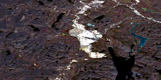 Saputit Lake Satellite Map 046M04 at 1:50,000 scale - National Topographic System of Canada (NTS) - Orthophoto