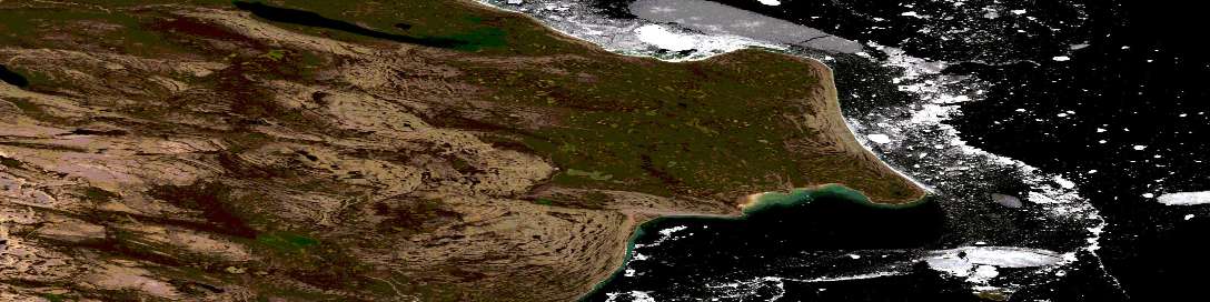 Pinger Point Satellite Map 047D02 at 1:50,000 scale - National Topographic System of Canada (NTS) - Orthophoto