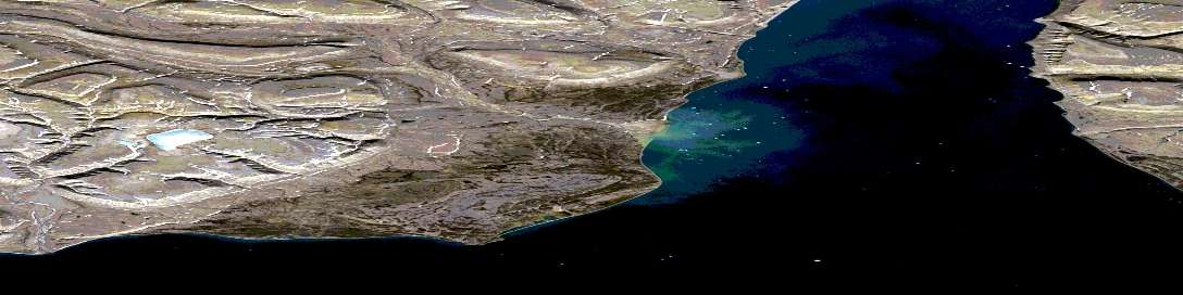 Cape Rosamond Satellite Map 048E12 at 1:50,000 scale - National Topographic System of Canada (NTS) - Orthophoto
