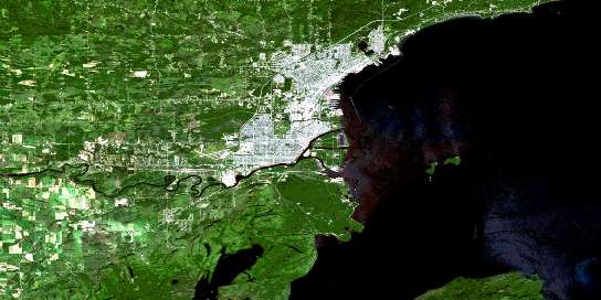 Thunder Bay Satellite Map 052A06 at 1:50,000 scale - National Topographic System of Canada (NTS) - Orthophoto