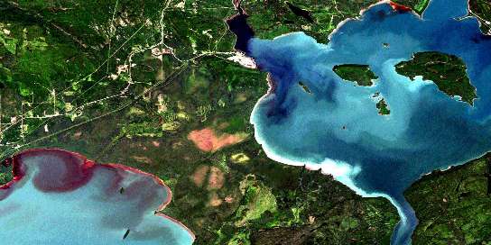 Red Rock Satellite Map 052A16 at 1:50,000 scale - National Topographic System of Canada (NTS) - Orthophoto