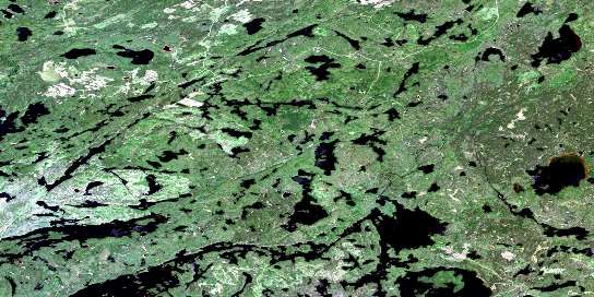 Mowe Lake Satellite Map 052B07 at 1:50,000 scale - National Topographic System of Canada (NTS) - Orthophoto