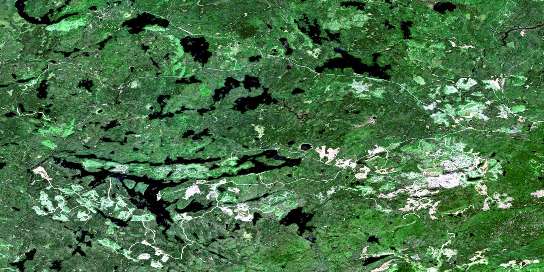 Marks Lake Satellite Map 052B08 at 1:50,000 scale - National Topographic System of Canada (NTS) - Orthophoto