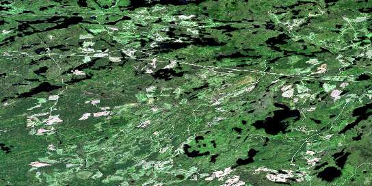 Burchell Lake Satellite Map 052B10 at 1:50,000 scale - National Topographic System of Canada (NTS) - Orthophoto
