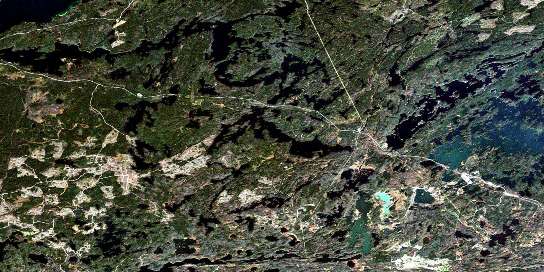 Atikokan Satellite Map 052B13 at 1:50,000 scale - National Topographic System of Canada (NTS) - Orthophoto