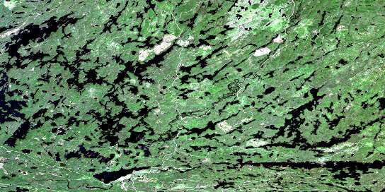 Sapawe Satellite Map 052B14 at 1:50,000 scale - National Topographic System of Canada (NTS) - Orthophoto