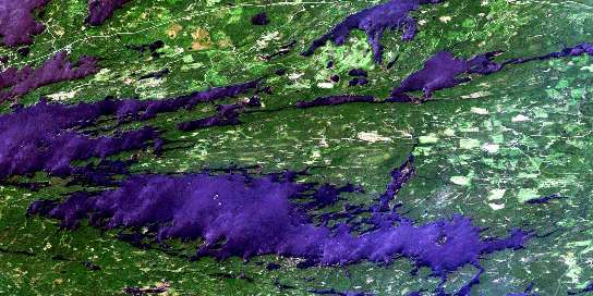 Seine Bay Satellite Map 052C10 at 1:50,000 scale - National Topographic System of Canada (NTS) - Orthophoto