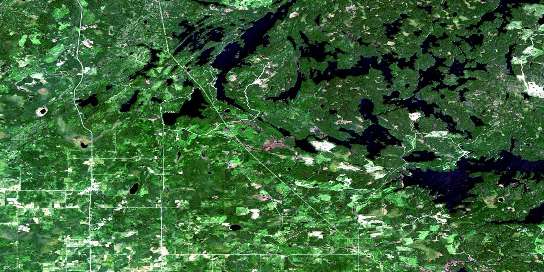 Northwest Bay Satellite Map 052C13 at 1:50,000 scale - National Topographic System of Canada (NTS) - Orthophoto