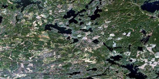 Manion Lake Satellite Map 052C16 at 1:50,000 scale - National Topographic System of Canada (NTS) - Orthophoto