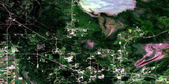 Sprague Satellite Map 052E04 at 1:50,000 scale - National Topographic System of Canada (NTS) - Orthophoto