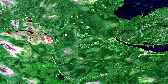 Berry Point Satellite Map 052E06 at 1:50,000 scale - National Topographic System of Canada (NTS) - Orthophoto