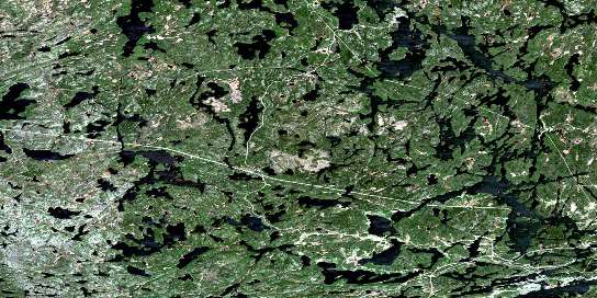 Keewatin Satellite Map 052E15 at 1:50,000 scale - National Topographic System of Canada (NTS) - Orthophoto