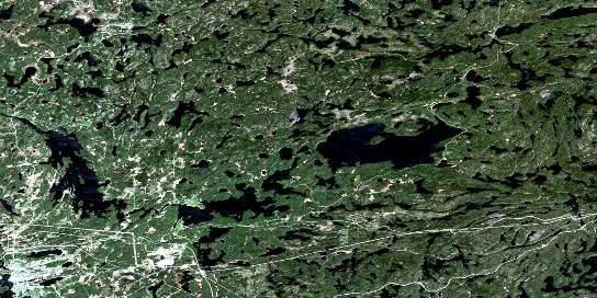 Kenora Satellite Map 052E16 at 1:50,000 scale - National Topographic System of Canada (NTS) - Orthophoto
